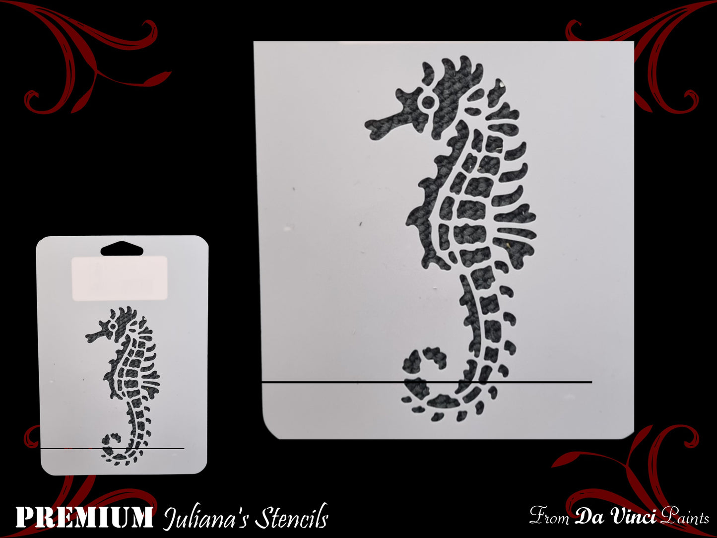 SEAHORSE Childrens Furniture Paint Stencil 127mm x 180mm