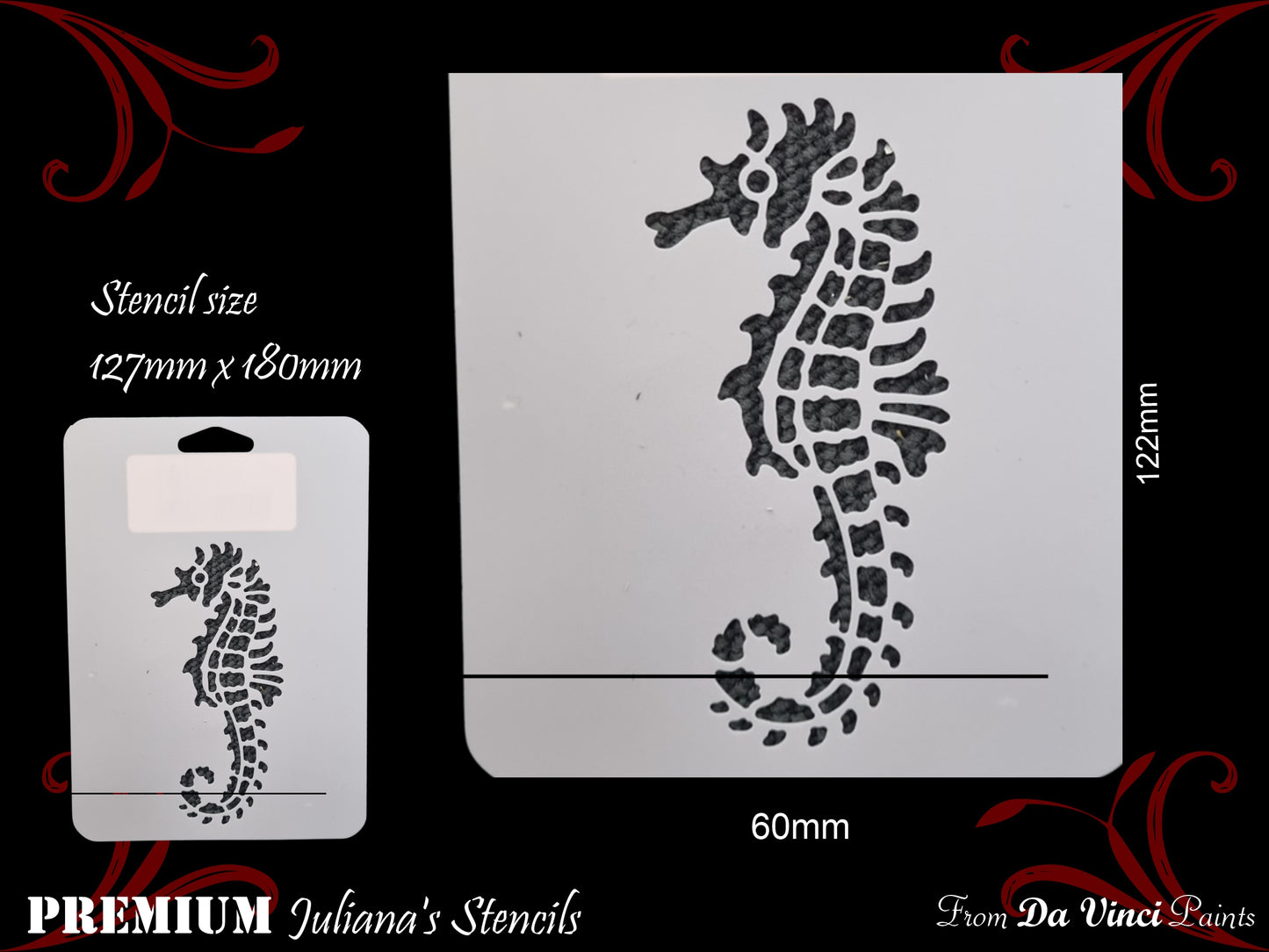 SEAHORSE Childrens Furniture Paint Stencil 127mm x 180mm