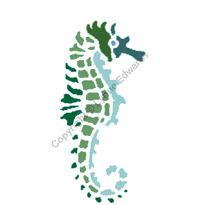 SEAHORSE Childrens Furniture Paint Stencil 127mm x 180mm