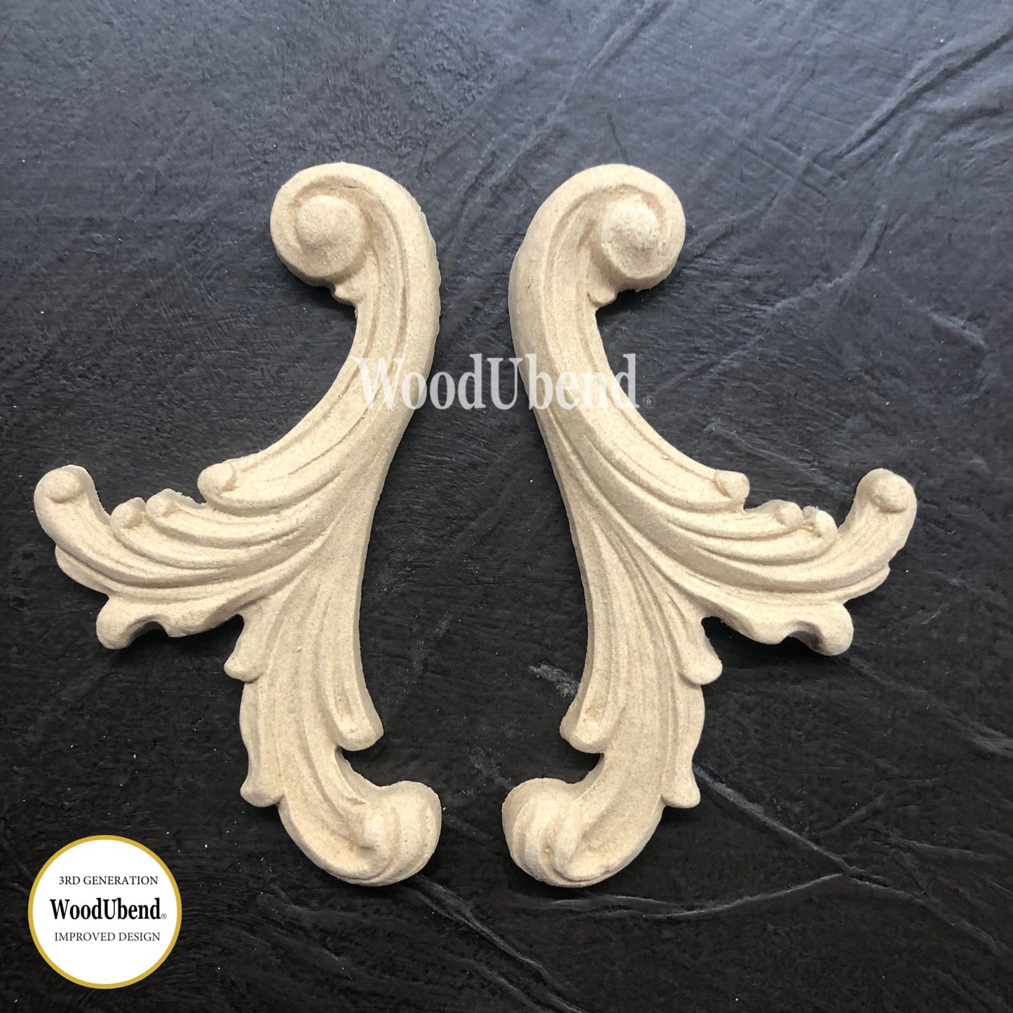 Pair Decorative Scrolls 19.5×5.5cm From WoodUBend WUB1723 - Da Vinci Chalk Paint & Rustic home decor