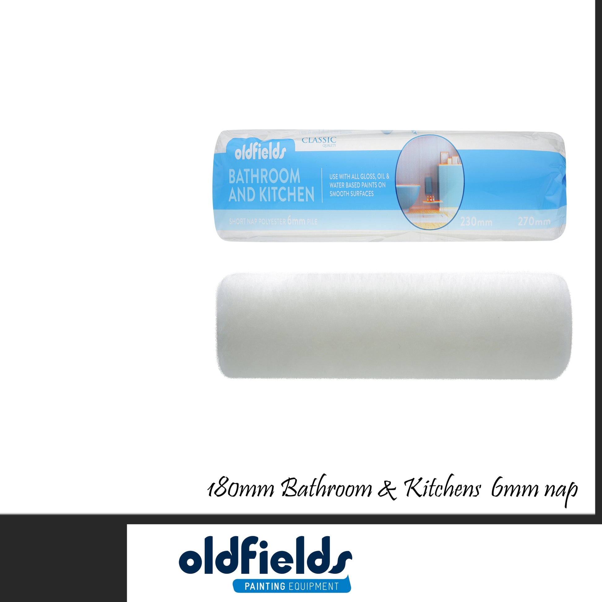 Classic Bathroom & Kitchens roller sleeve -6mm Nap (230mm & 270mm) by Oldfields - Da Vinci Chalk Paint & Rustic home decor